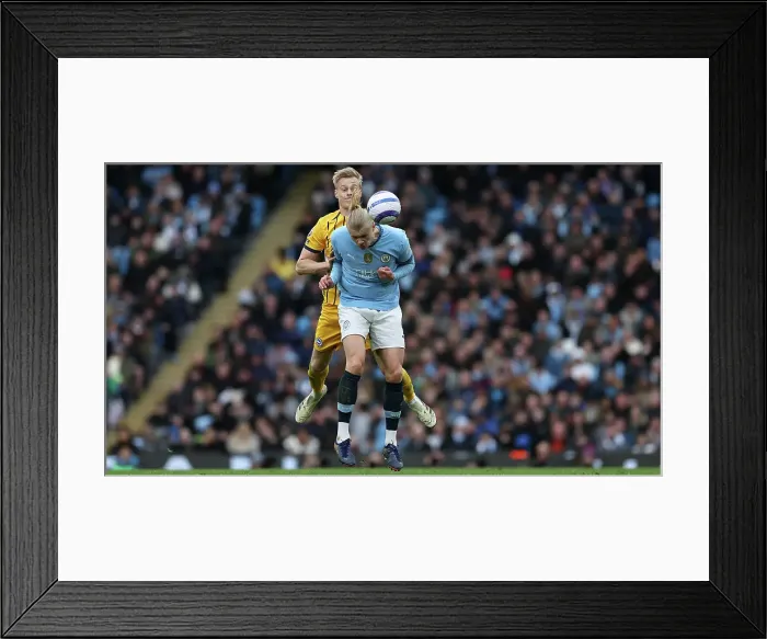 Framed Print : Manchester City v Brighton and Hove Albion Premier League 15MAR25 Framed Print : Manchester City v Brighton and Hove Albion Premier League 15MAR25