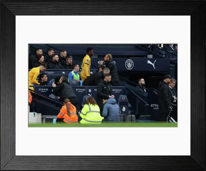 Framed Print : Manchester City v Brighton and Hove Albion Premier League 15MAR25 Framed Print : Manchester City v Brighton and Hove Albion Premier League 15MAR25
