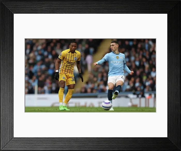 Framed Print : Manchester City v Brighton and Hove Albion Premier League 15MAR25 Framed Print : Manchester City v Brighton and Hove Albion Premier League 15MAR25