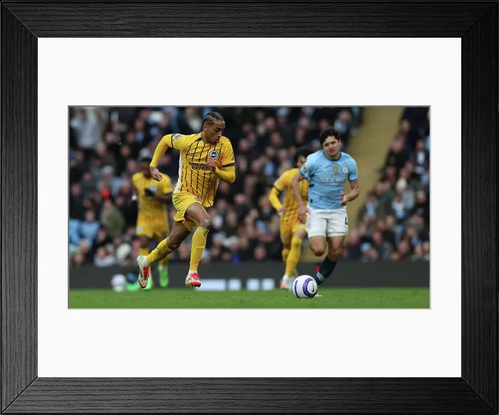 Framed Print : Manchester City v Brighton and Hove Albion Premier League 15MAR25 Framed Print : Manchester City v Brighton and Hove Albion Premier League 15MAR25