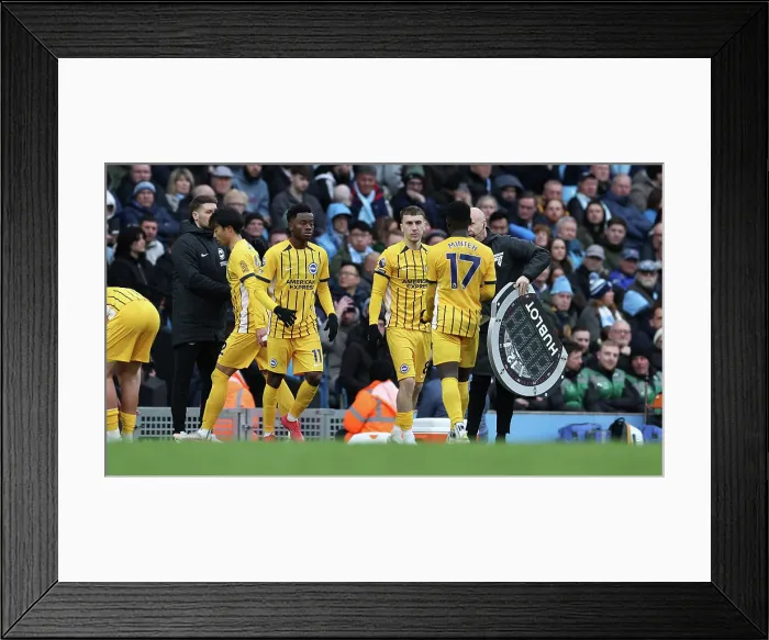 Framed Print : Manchester City v Brighton and Hove Albion Premier League 15MAR25 Framed Print : Manchester City v Brighton and Hove Albion Premier League 15MAR25