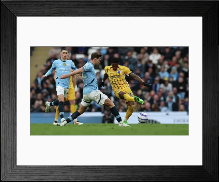Framed Print : Manchester City v Brighton and Hove Albion Premier League 15MAR25 Framed Print : Manchester City v Brighton and Hove Albion Premier League 15MAR25