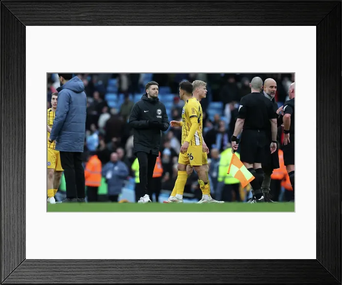 Framed Print : Manchester City v Brighton and Hove Albion Premier League 15MAR25 Framed Print : Manchester City v Brighton and Hove Albion Premier League 15MAR25