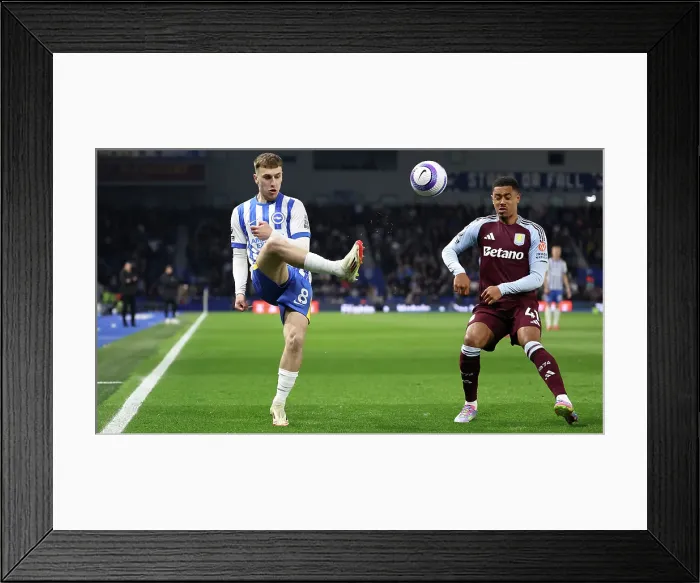 Framed Print : Brighton and Hove Albion v Aston Villa Premier League 02APR25 Framed Print : Brighton and Hove Albion v Aston Villa Premier League 02APR25