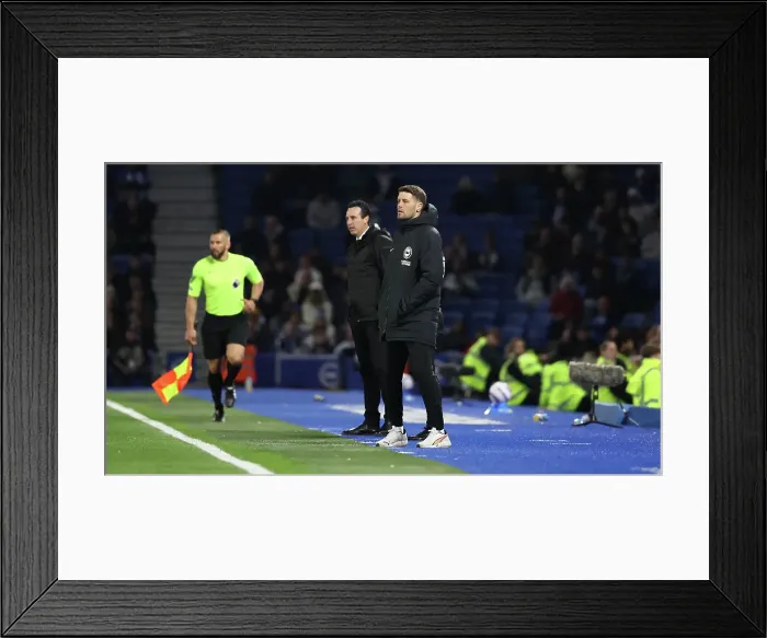 Framed Print : Brighton and Hove Albion v Aston Villa Premier League 02APR25 Framed Print : Brighton and Hove Albion v Aston Villa Premier League 02APR25