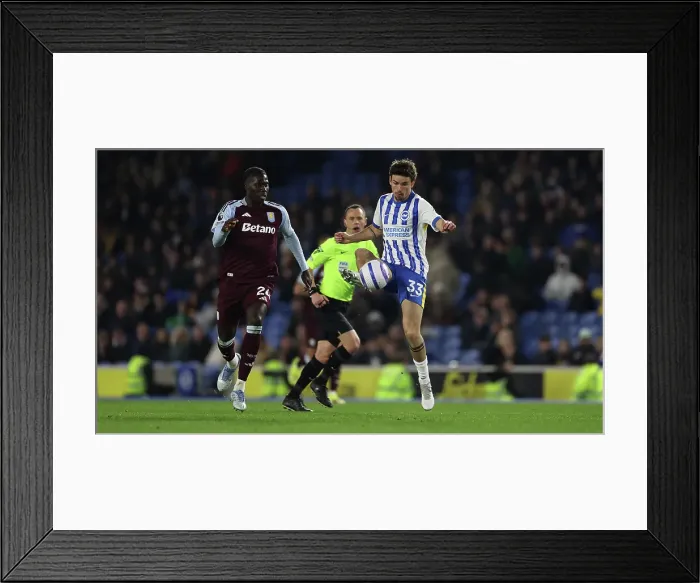 Framed Print : Brighton and Hove Albion v Aston Villa Premier League 02APR25 Framed Print : Brighton and Hove Albion v Aston Villa Premier League 02APR25
