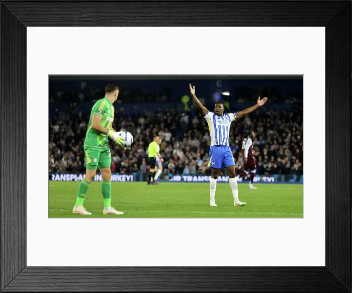 Framed Print : Brighton and Hove Albion v Aston Villa Premier League 02APR25 Framed Print : Brighton and Hove Albion v Aston Villa Premier League 02APR25