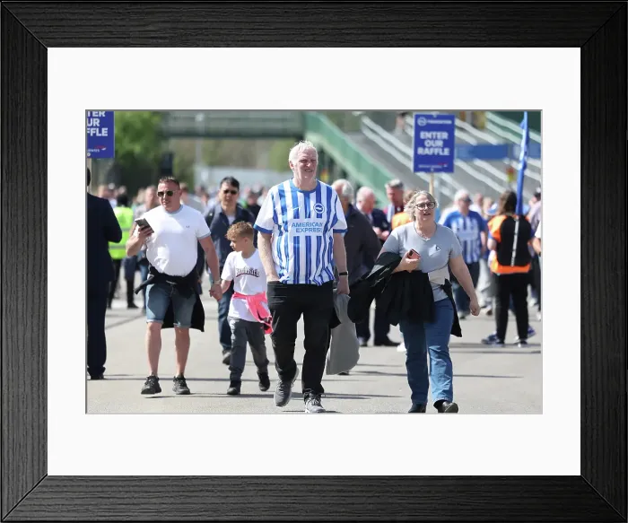 Framed Print : Brighton and Hove Albion v Leicester City Premier League 12APR25 Framed Print : Brighton and Hove Albion v Leicester City Premier League 12APR25