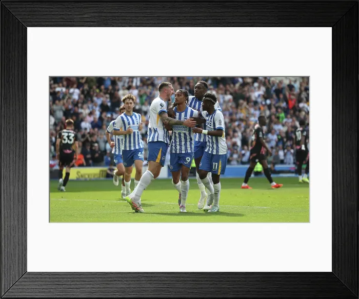 Framed Print : Brighton and Hove Albion v Leicester City Premier League 12APR25 Framed Print : Brighton and Hove Albion v Leicester City Premier League 12APR25