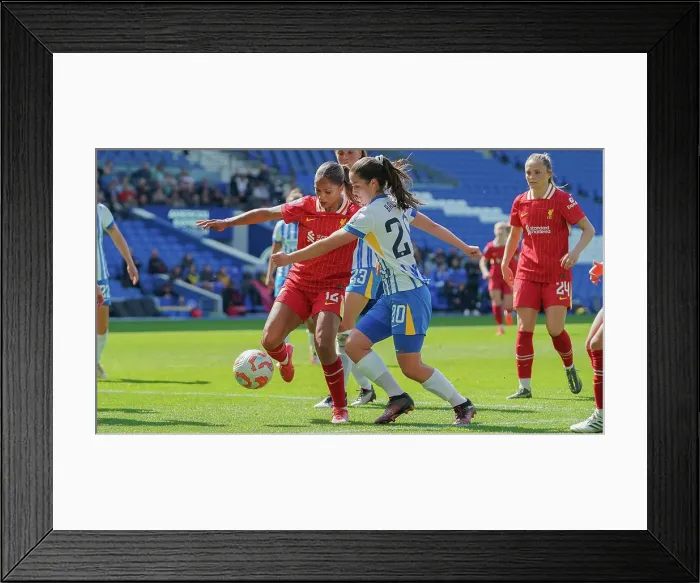 Framed Print : Brighton and Hove Albion Women v Liverpool Women Women's Super League 19APR25