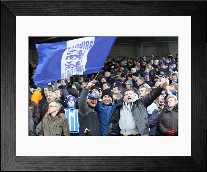 Framed Print : Passionate Crowds of Brighton & Hove Albion at the FA Cup Match against Watford (January 2011) Framed Print : Passionate Crowds of Brighton & Hove Albion at the FA Cup Match against Watford (January 2011)
