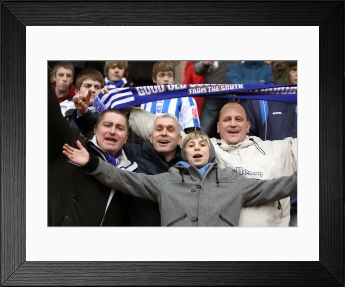 Framed Print : Passionate Brighton & Hove Albion FC Fans at Stoke City during FA Cup 5th Round, February 2011 Framed Print : Passionate Brighton & Hove Albion FC Fans at Stoke City during FA Cup 5th Round, February 2011