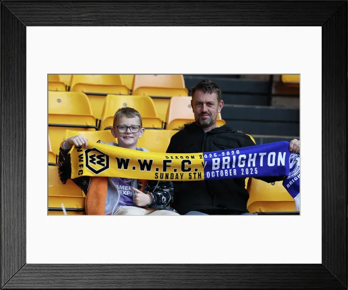 Framed Print : Wolverhampton Wanderers v Brighton and Hove Albion Premier League 05OCT25 Framed Print : Wolverhampton Wanderers v Brighton and Hove Albion Premier League 05OCT25