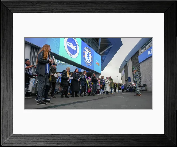 Framed Print : Brighton and Hove Albion Women vs Leicester City Women FANS 16NOV25 002 Framed Print : Brighton and Hove Albion Women vs Leicester City Women FANS 16NOV25 002
