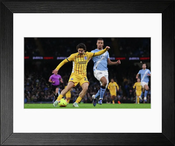 Framed Print : Manchester City v Brighton and Hove Albion Premier League 04JAN26 Framed Print : Manchester City v Brighton and Hove Albion Premier League 04JAN26