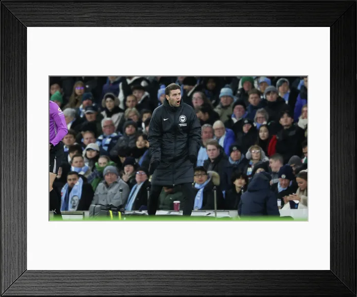 Framed Print : Manchester City v Brighton and Hove Albion Premier League 04JAN26 Framed Print : Manchester City v Brighton and Hove Albion Premier League 04JAN26