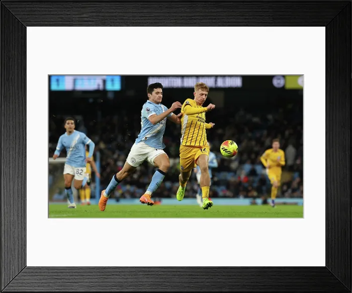 Framed Print : Manchester City v Brighton and Hove Albion Premier League 04JAN26 Framed Print : Manchester City v Brighton and Hove Albion Premier League 04JAN26