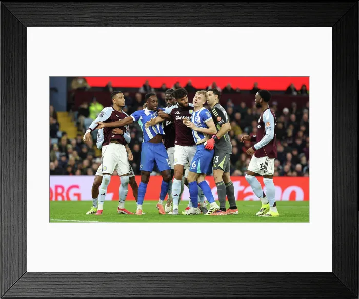 Framed Print : Aston Villa v Brighton and Hove Albion Premier League 11FEB26 Framed Print : Aston Villa v Brighton and Hove Albion Premier League 11FEB26