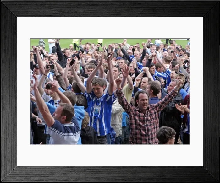 Framed Print : Brighton & Hove Albion's Euphoric Away Victory at Walsall (2010-11 Season)