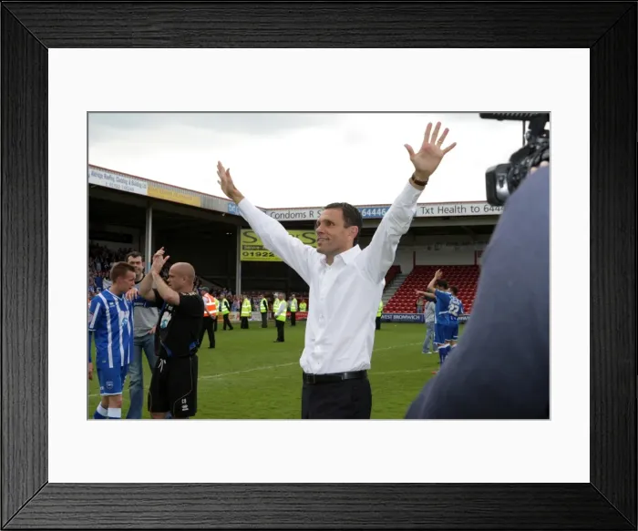 Framed Print : Walsall Celebrations: A Memorable Away Game from Brighton & Hove Albion's 2010-11 Season