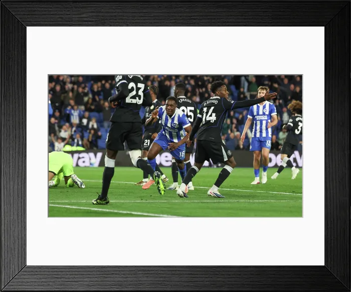 Framed Print : Brighton and Hove Albion v Chelsea Premier League 21APR26 Framed Print : Brighton and Hove Albion v Chelsea Premier League 21APR26