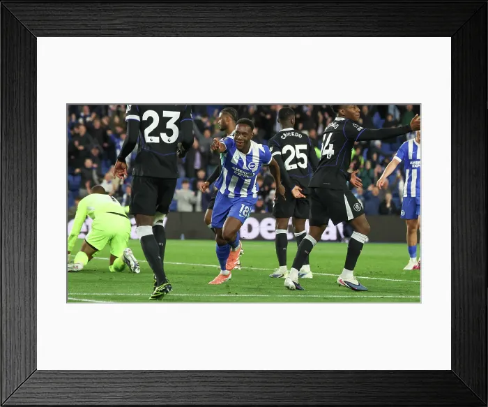 Framed Print : Brighton and Hove Albion v Chelsea Premier League 21APR26 Framed Print : Brighton and Hove Albion v Chelsea Premier League 21APR26