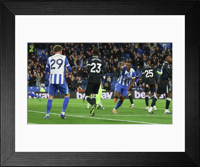 Framed Print : Brighton and Hove Albion v Chelsea Premier League 21APR26 Framed Print : Brighton and Hove Albion v Chelsea Premier League 21APR26