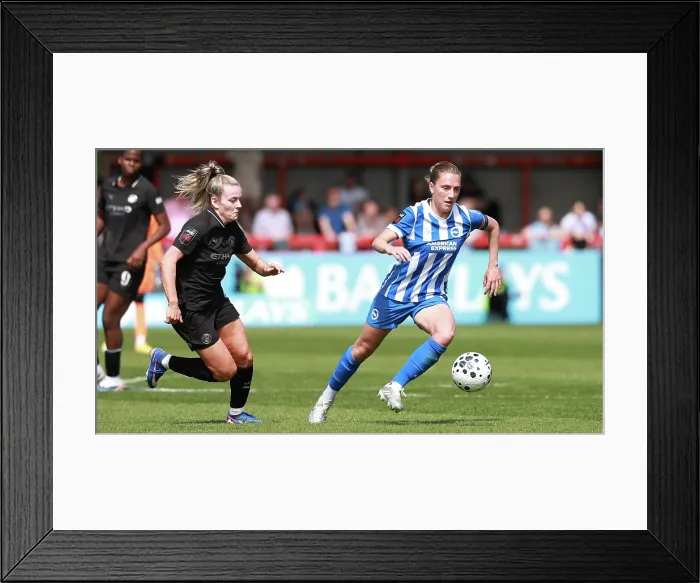 Framed Print : Brighton and Hove Albion Women v Manchester City Women Premier League 25APR26