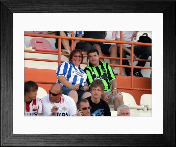 Framed Print : Brighton and Hove Albion FC: Electric Atmosphere of Away Crowds in Portugal Pre-season 2011-12
