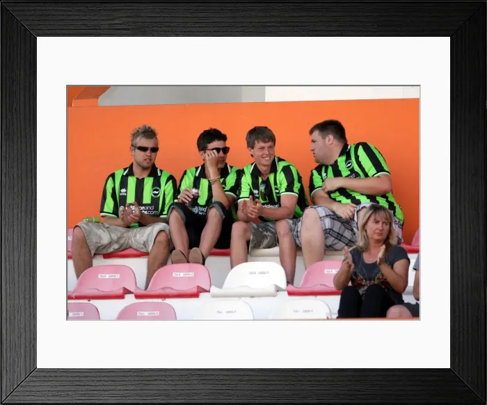 Framed Print : Brighton and Hove Albion FC: Electric Atmosphere of Away Crowds - Portugal Pre-season 2011-12