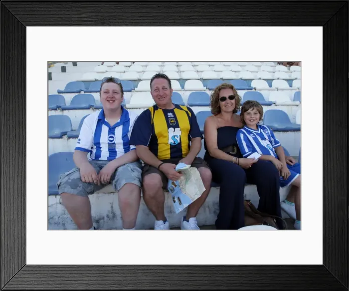Framed Print : Brighton and Hove Albion FC: Electric Atmosphere of Away Crowds - Portugal Pre-season 2011-12
