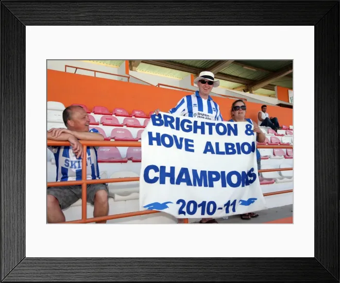 Framed Print : Brighton and Hove Albion FC: Electric Atmosphere of Away Crowds - Portugal Pre-season 2011-12