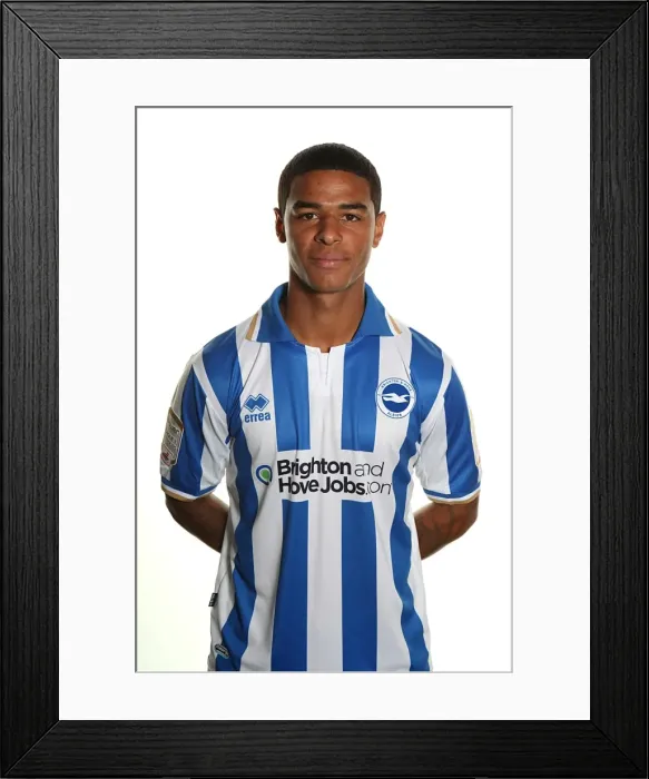 Framed Print : Focused Midfielder Liam Bridcutt: Ready for Action with Brighton & Hove Albion