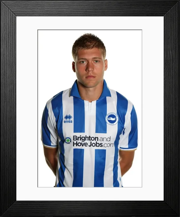 Framed Print : Brighton And Hove Albion FC: Roland Bergkamp - Legend in Seagulls Stripes Framed Print : Brighton And Hove Albion FC: Roland Bergkamp - Legend in Seagulls Stripes