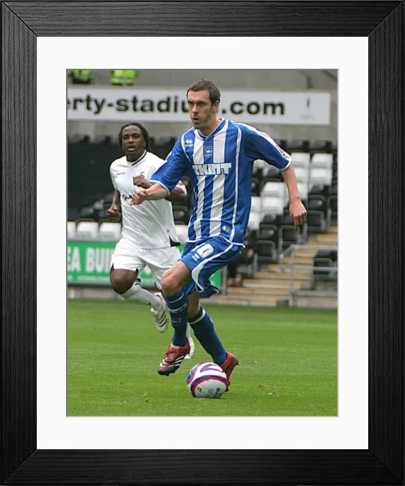 Framed Print : George O'Callaghan in Action for Brighton at Swansea, 2007 / 08 Framed Print : George O'Callaghan in Action for Brighton at Swansea, 2007 / 08