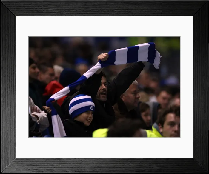 Framed Print : Electric Atmosphere at The Amex: Brighton & Hove Albion FC Crowd Shots (2011-12)