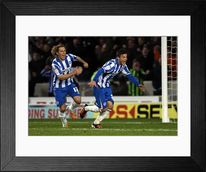 Framed Print : Jake Forster-Caskey scores against Southamptont at the Amex, Jan 2012 Framed Print : Jake Forster-Caskey scores against Southamptont at the Amex, Jan 2012