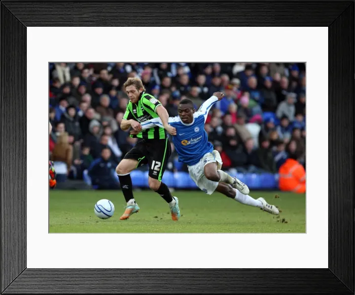 Framed Print : Brighton & Hove Albion vs. Peterborough United: Away Game - January 2012 Framed Print : Brighton & Hove Albion vs. Peterborough United: Away Game - January 2012