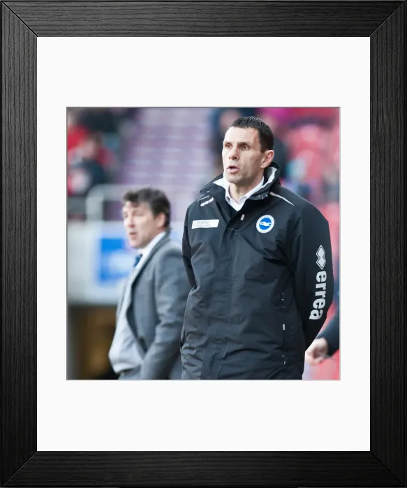 Framed Print : Gus Poyet vs. Dean Saunders: Heated Rivalry in the Npower Championship - Doncaster Rovers vs. Brighton & Hove Albion, 3rd March 2012 Framed Print : Gus Poyet vs. Dean Saunders: Heated Rivalry in the Npower Championship - Doncaster Rovers vs. Brighton & Hove Albion, 3rd March 2012