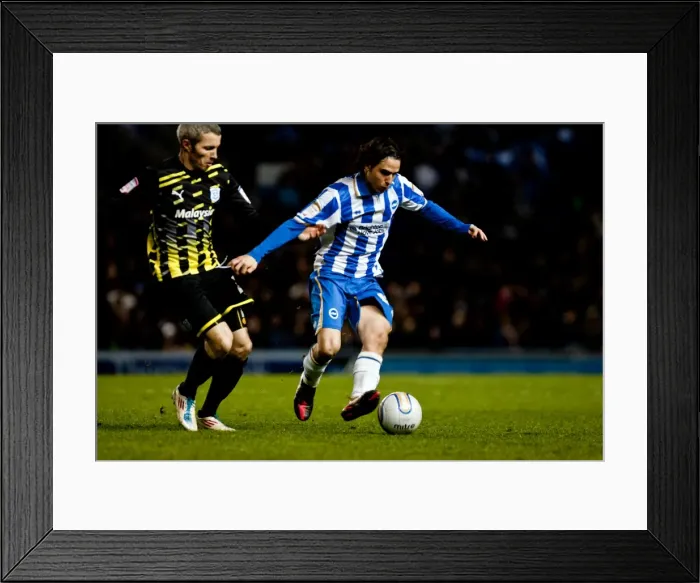 Framed Print : Gai Assulin during Brighton & Hove Albion v Cardiff City v Npower Championship Framed Print : Gai Assulin during Brighton & Hove Albion v Cardiff City v Npower Championship