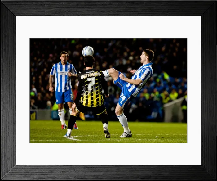 Framed Print : Sam Vokes in Action: Brighton & Hove Albion vs Cardiff City, Championship Clash at Amex Stadium (March 7, 2012)