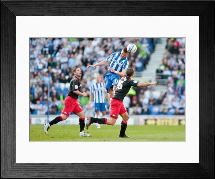 Framed Print : Intense Action: Craig Noone vs Portsmouth in the Championship Clash at Amex Stadium (March 10, 2012) Framed Print : Intense Action: Craig Noone vs Portsmouth in the Championship Clash at Amex Stadium (March 10, 2012)