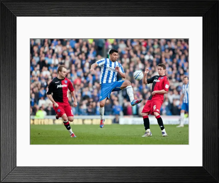 Framed Print : Brighton & Hove Albion vs Portsmouth: Gonzalo Jara Reyes in Action at the Championship Clash at Amex Stadium (March 10, 2012) Framed Print : Brighton & Hove Albion vs Portsmouth: Gonzalo Jara Reyes in Action at the Championship Clash at Amex Stadium (March 10, 2012)