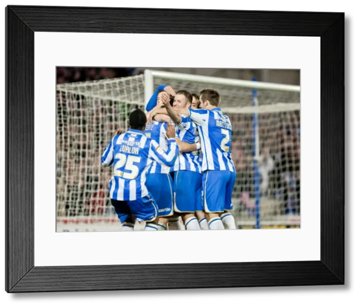 Framed Print : Ashley Barnes Scores the Second Goal: Brighton & Hove Albion Leads Derby County 2-0, March 2012 Framed Print : Ashley Barnes Scores the Second Goal: Brighton & Hove Albion Leads Derby County 2-0, March 2012
