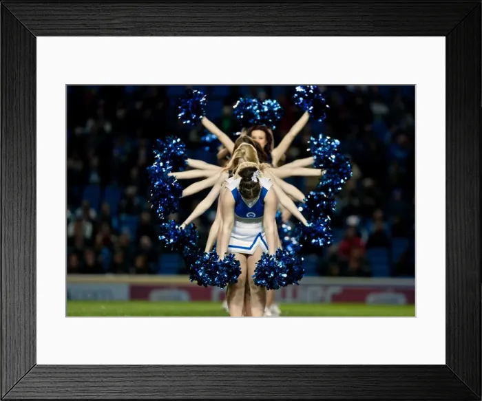 Framed Print : Gully's Girls in Action: Brighton & Hove Albion vs Derby County at Amex Stadium (2012)