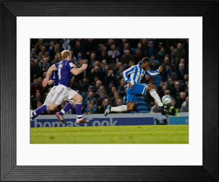 Framed Print : Kazenga LuaLua in Action: Brighton & Hove Albion vs Derby County, March 2012 Framed Print : Kazenga LuaLua in Action: Brighton & Hove Albion vs Derby County, March 2012