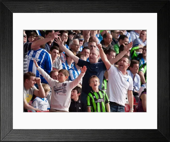 Framed Print : Brighton & Hove Albion Fans Unwavering Support at Nottingham Forest Championship Match, March 2012 Framed Print : Brighton & Hove Albion Fans Unwavering Support at Nottingham Forest Championship Match, March 2012