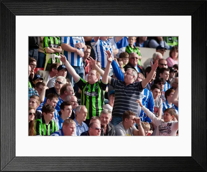 Framed Print : Brighton & Hove Albion Fans in Action: Championship Clash at Nottingham Forest, March 24, 2012 Framed Print : Brighton & Hove Albion Fans in Action: Championship Clash at Nottingham Forest, March 24, 2012