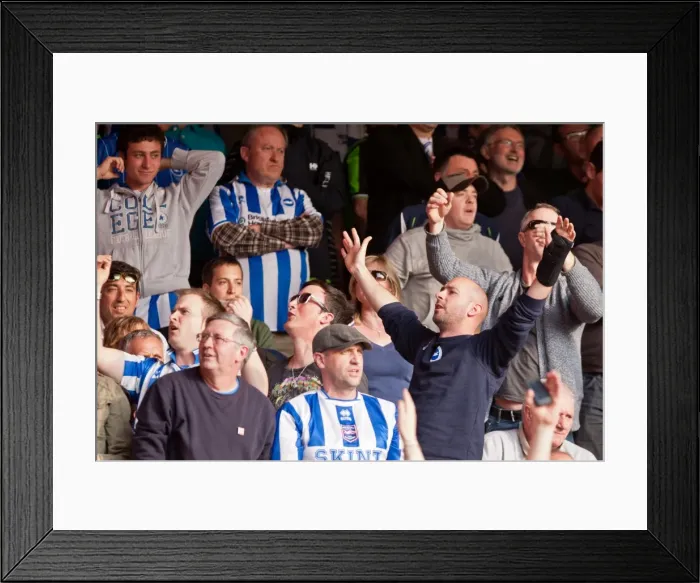 Framed Print : Brighton & Hove Albion Fans Unwavering Support at Nottingham Forest Championship Match, March 2012 Framed Print : Brighton & Hove Albion Fans Unwavering Support at Nottingham Forest Championship Match, March 2012