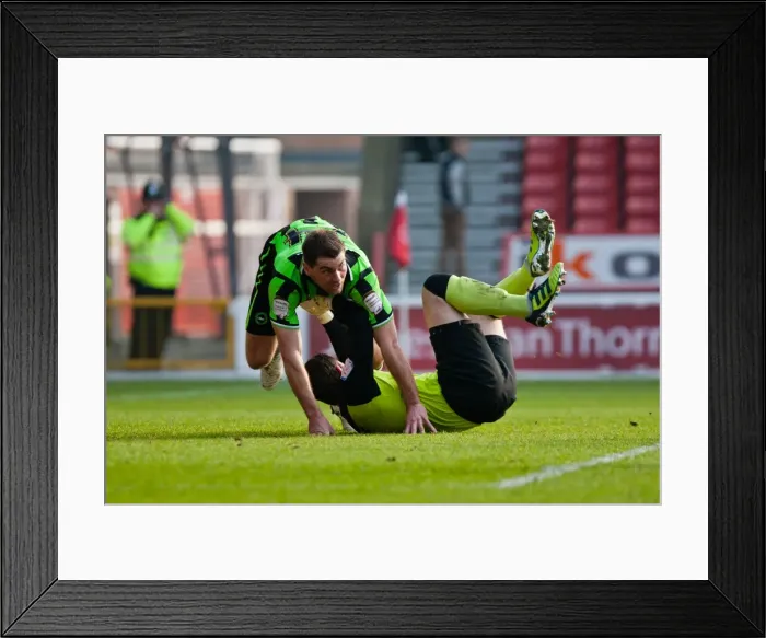 Framed Print : Sam Vokes Scores the Game-Winning Goal for Brighton & Hove Albion against Nottingham Forest, March 24, 2012 Framed Print : Sam Vokes Scores the Game-Winning Goal for Brighton & Hove Albion against Nottingham Forest, March 24, 2012